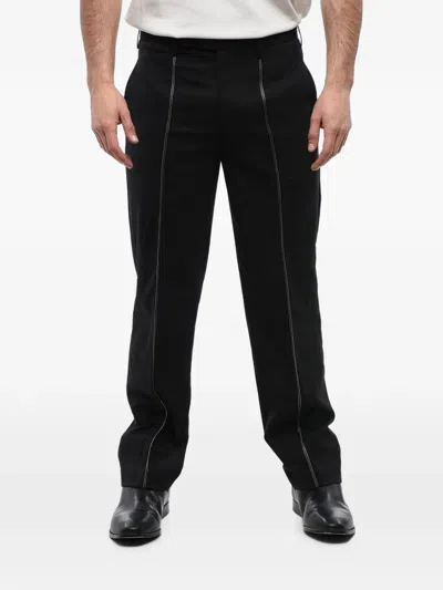 Neil Barrett Contrast-stitch Slim-fit Trousers In Black