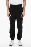 Neil Barrett Cotton Blend Cargo Sweatpants With Cuffed Hem In Black