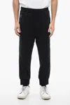Neil Barrett Cotton Blend Modernist Biker Sweatpants With Zipped Pockets In Black
