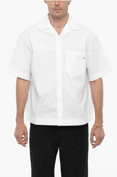 Neil Barrett Cotton Boxy Fit Shirt With Breast-pocket In White