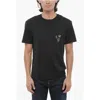 Neil Barrett Cotton For You Crew-neck T-hirt With Contrast Print In Black
