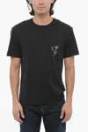Neil Barrett Cotton For You Crew-neck T-hirt With Contrast Print In Black