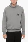 Neil Barrett Cotton Iconic Piercing Turtleneck Sweatshirt In Grey