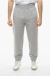NEIL BARRETT COTTON LOOSE FIT SWEATPANTS WITH KNITTED SIDE BANDS