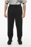 NEIL BARRETT COTTON LOOSE FIT SWEATPANTS WITH KNITTED SIDE BANDS