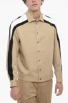 Neil Barrett Cotton Overshirt With Contrast Side Bands In Beige