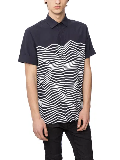 Neil Barrett Cotton Shirt With Print In Black