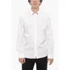 Neil Barrett Cotton Slim Fit Shirt With Thunderbolto Embroidery In White