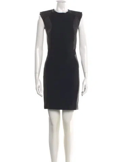 Pre-owned Neil Barrett Crew Neck Mini Dress In Black
