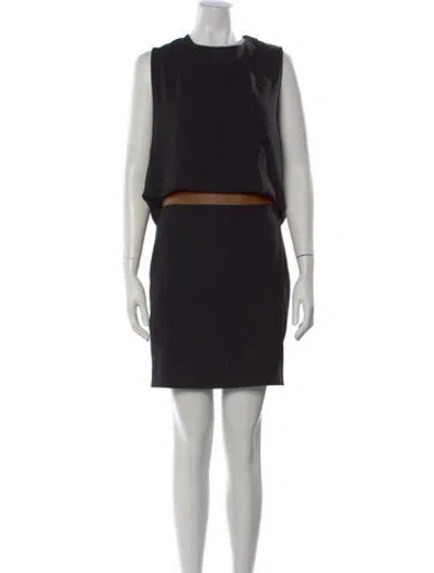 Pre-owned Neil Barrett Crew Neck Mini Dress In Black