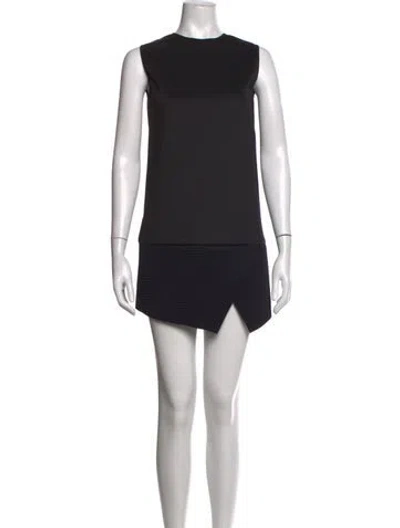 Pre-owned Neil Barrett Crew Neck Mini Dress In Black