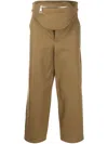 Neil Barrett Cropped Belt Bag Trousers In Brown