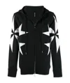 Neil Barrett Cross-printed Zipper With Hat Casual Jacket In Black