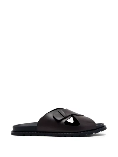 Neil Barrett Crossover-strap Sandals In Brown