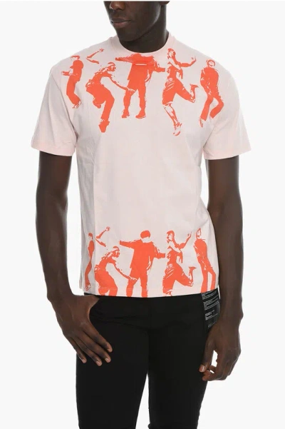 Neil Barrett Dancers Vintage T-shirt With Print In Pink