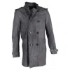 Neil Barrett Double Breasted Coat In Grey Leather