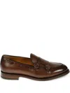Neil Barrett Double-buckle Leather Loafers In Brown