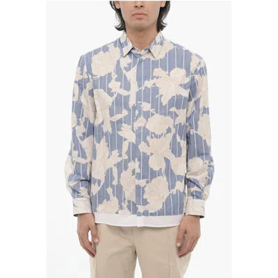 Neil Barrett Double Layer Floral-motif Loose Fit Shirt