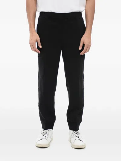 Neil Barrett Drawstring-waist Cotton Cargo Track Pants In Black