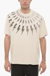 Neil Barrett Easy Fit Crew-neck T-shirt With Print In Beige