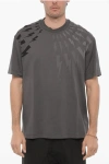 Neil Barrett Easy Fit Crew-neck T-shirt With Ton-on-ton Print