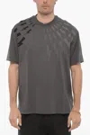 Neil Barrett Easy Fit Crew-neck T-shirt With Ton-on-ton Print In Grey