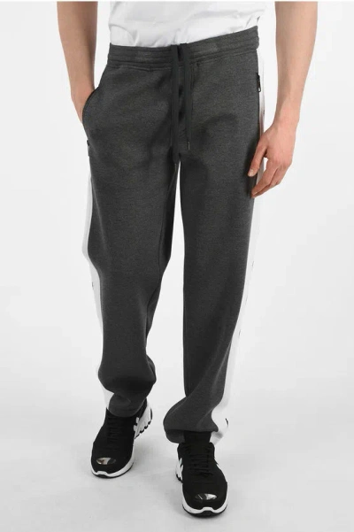 Neil Barrett Easy Fit Flush Pocket Joggers With Drawstring Closure In Gray