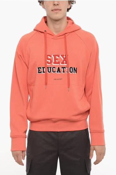 Neil Barrett Easy Fit Sex Education Hoodie In Red