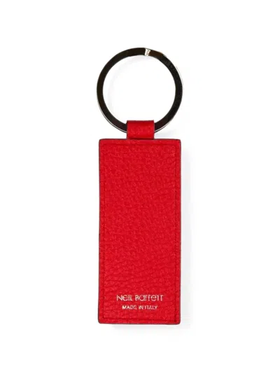 Neil Barrett 엠보스드 라이트닝 볼트 키체인 In Red
