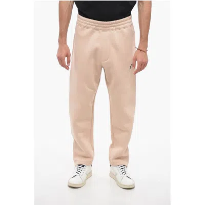 Neil Barrett Embroidered Bolt Joggers With Zip At Cuffs In Neutral