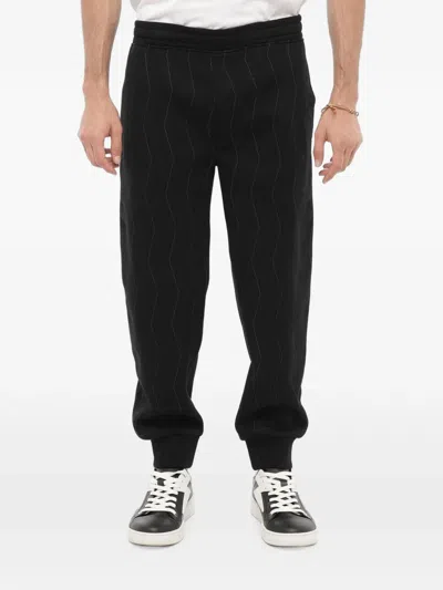 Neil Barrett Embroidered Loose-fit Track Pants In Black