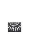 Neil Barrett Leather Fair-isle Thunderbolt Card Holder In Black