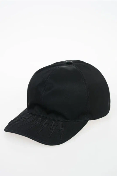 Neil Barrett Fairisle Thunderbolt Hat In Black