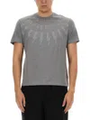 Neil Barrett Fairisle Thunderbolt T-shirt In Gray