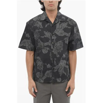 Neil Barrett Floral-motif Boxy Fit Shirt With Hidden Closure