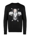 Neil Barrett Frontal Impact Color Printing Detail Hoodie In Black
