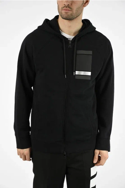 Neil Barrett Full Zip Slim Fit Sweatshirt In Black