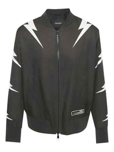 Pre-owned Neil Barrett Graphic-print Bomber Jacket In Black