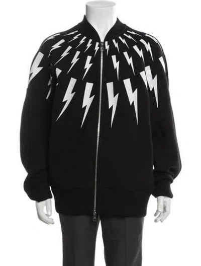 Pre-owned Neil Barrett Graphic Print Bomber Jacket In Black