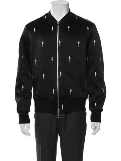 Pre-owned Neil Barrett Graphic Print Bomber Jacket In Black