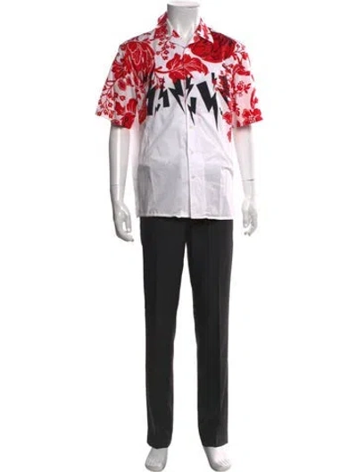 Pre-owned Neil Barrett Graphic Print Collar Polo Shirt In Multi