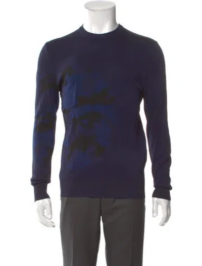 Pre-owned Neil Barrett Graphic Print Crew Neck Pullover In Blue