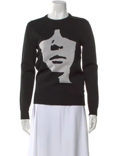 Pre-owned Neil Barrett Graphic Print Crew Neck Sweater W/ Tags In Black