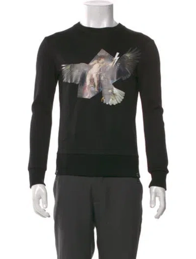 Pre-owned Neil Barrett Graphic Print Crew Neck Sweatshirt In Black