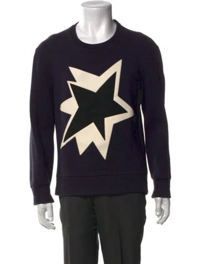Pre-owned Neil Barrett Graphic Print Crew Neck Sweatshirt In Black