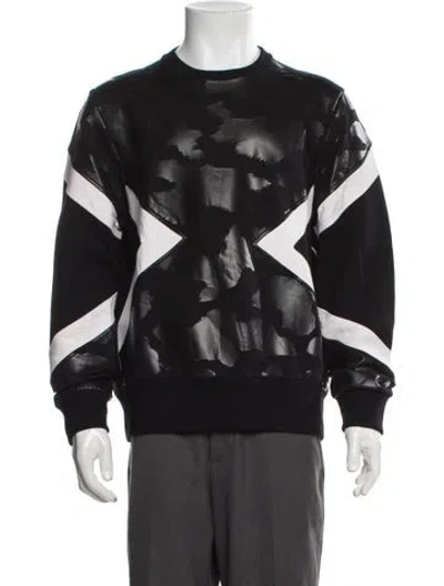 Pre-owned Neil Barrett Graphic Print Crew Neck Sweatshirt In Black