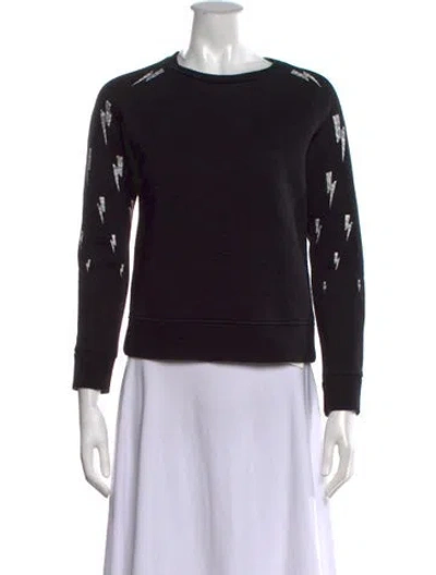 Pre-owned Neil Barrett Graphic Print Crew Neck Sweatshirt In Black