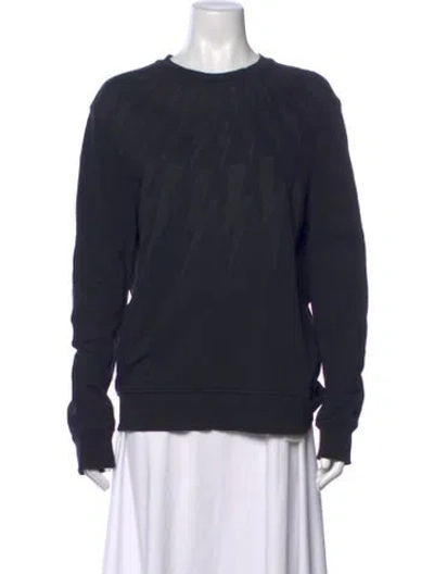 Pre-owned Neil Barrett Graphic Print Crew Neck Sweatshirt In Blue