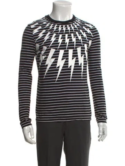 Pre-owned Neil Barrett Graphic Print Crew Neck T-shirt In Blac