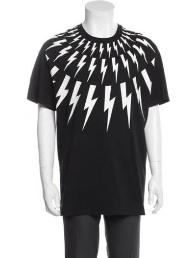 Pre-owned Neil Barrett Graphic Print Crew Neck T-shirt In Black